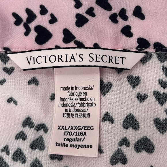 Victoria's Secret Dreamer Flannel Long Pajama Set Babydoll Tiny Hearts - XXL - Picture 3 of 12